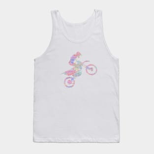 Motocross Moto Silhouette Shape Text Word Cloud Tank Top